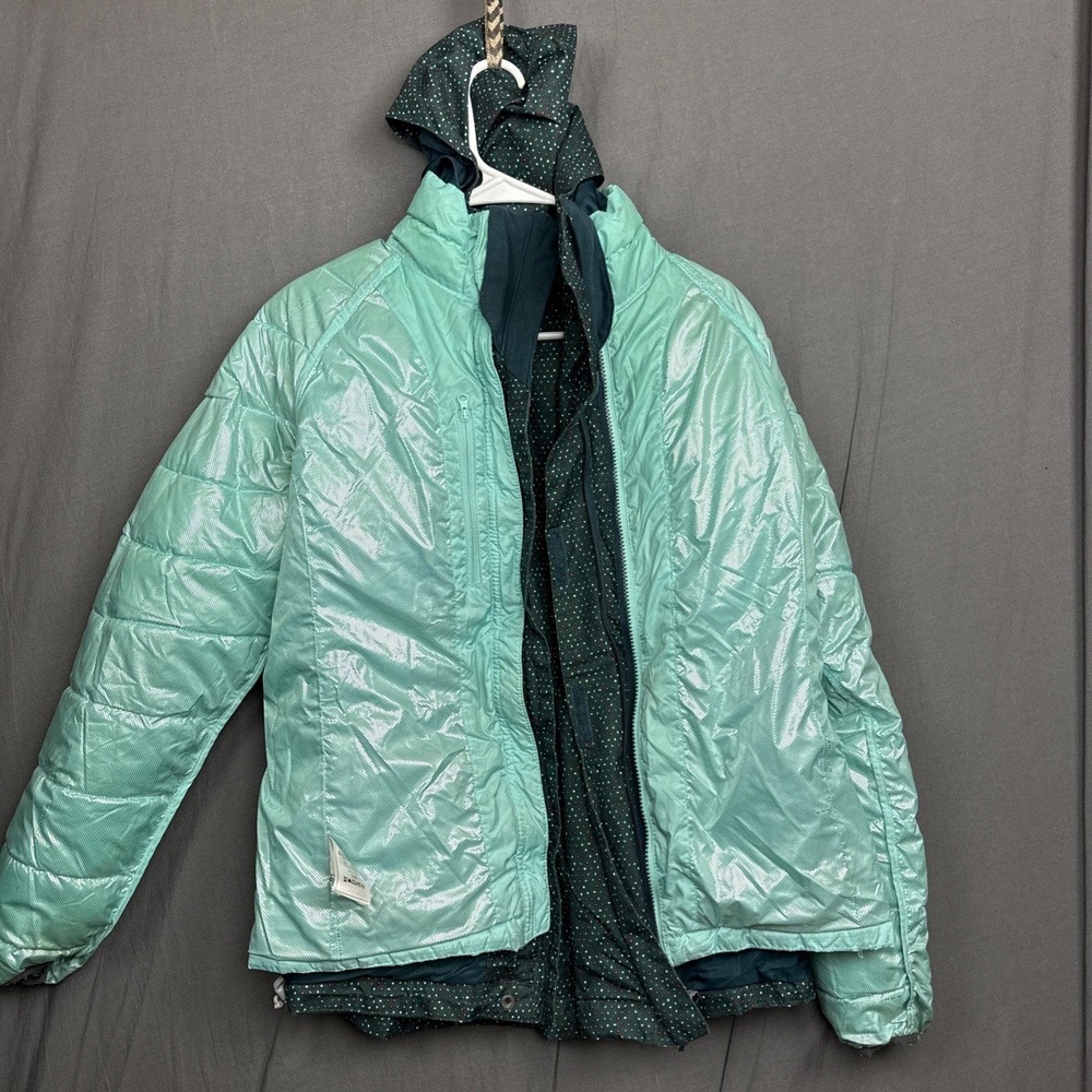Columbia Interchange 3-in-1 Jacket‎ Women's M Green Hooded Sky Waterproof Winter - Picture 16 of 16
